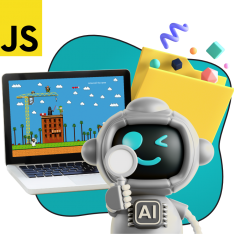 Язык программирования JavaScript + AI. Проектное обучение + геймификация + AI-помощники - КИБЕРшкола программирования для детей, компьютерные курсы для школьников, начинающих и подростков - KIBERone г. Саки